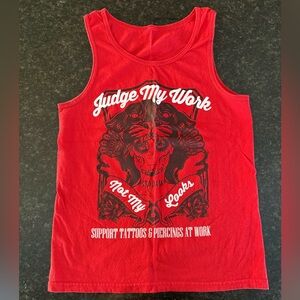 Bold Red Graphic Tank Top